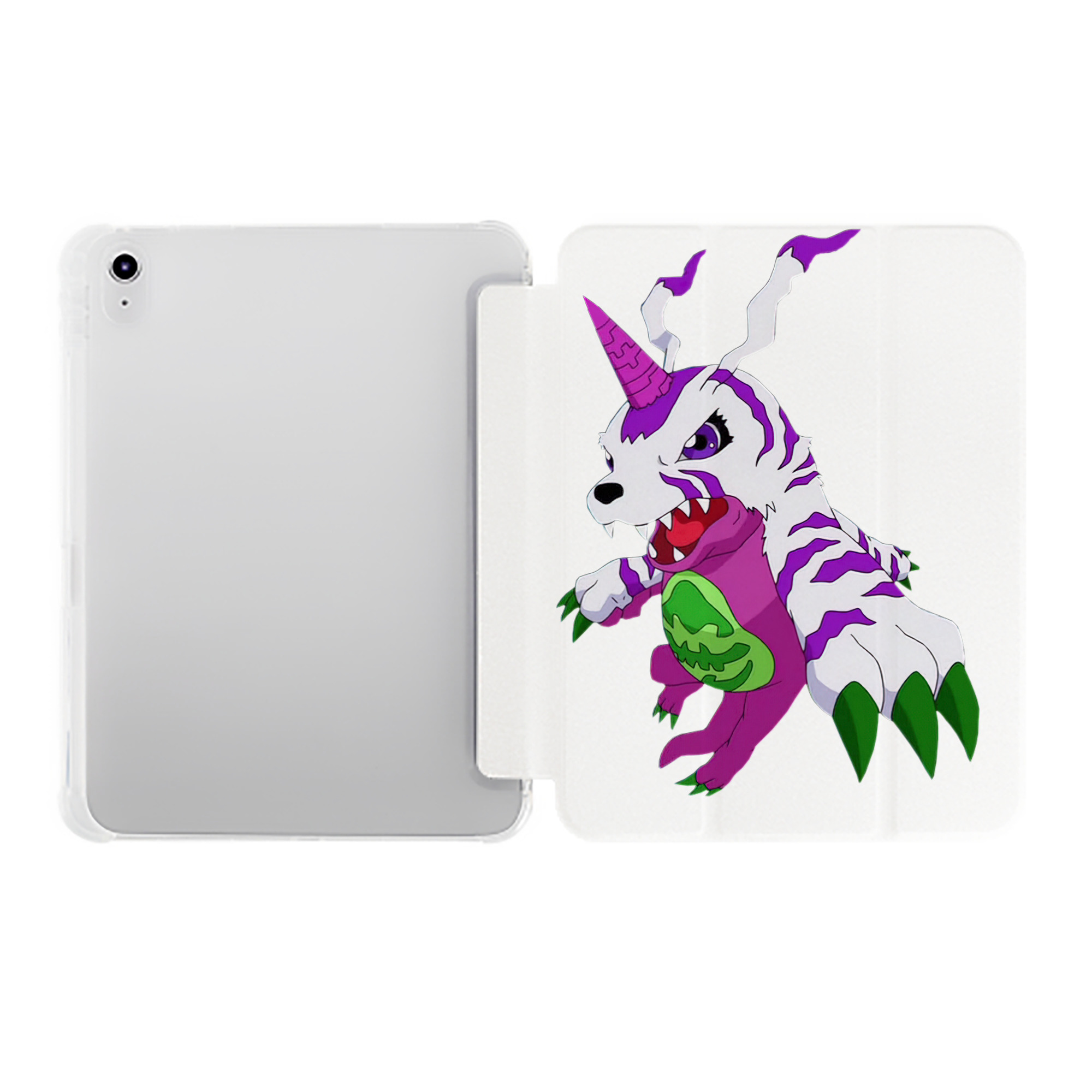 （画像用） Digimon デジタルモンスター/デジモン IPad ケース ペン収納付き 三つ折りスタンド PUレザー×シリコン 対応機種9.5/10.5/10.9インチ